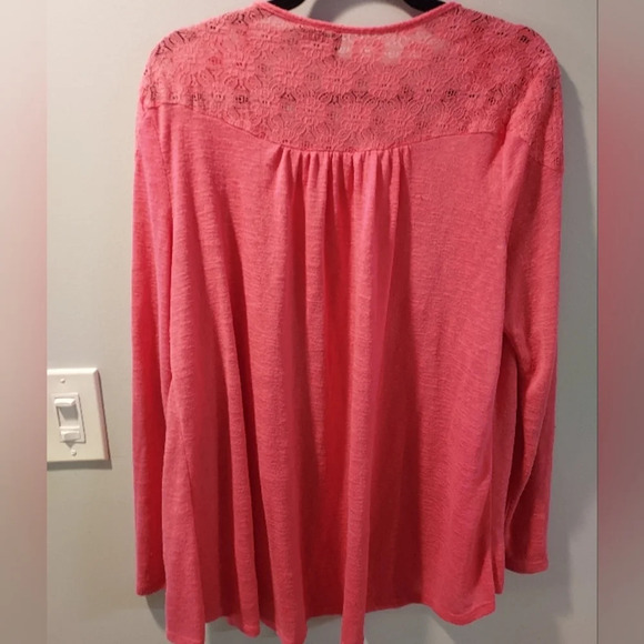 New Directions Pink Coral Open Front Long Sleeve Cardigan in Size XL - Picture 12 of 12